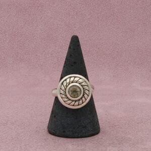 brighton sterling silver braided topaz round ring size 8.25